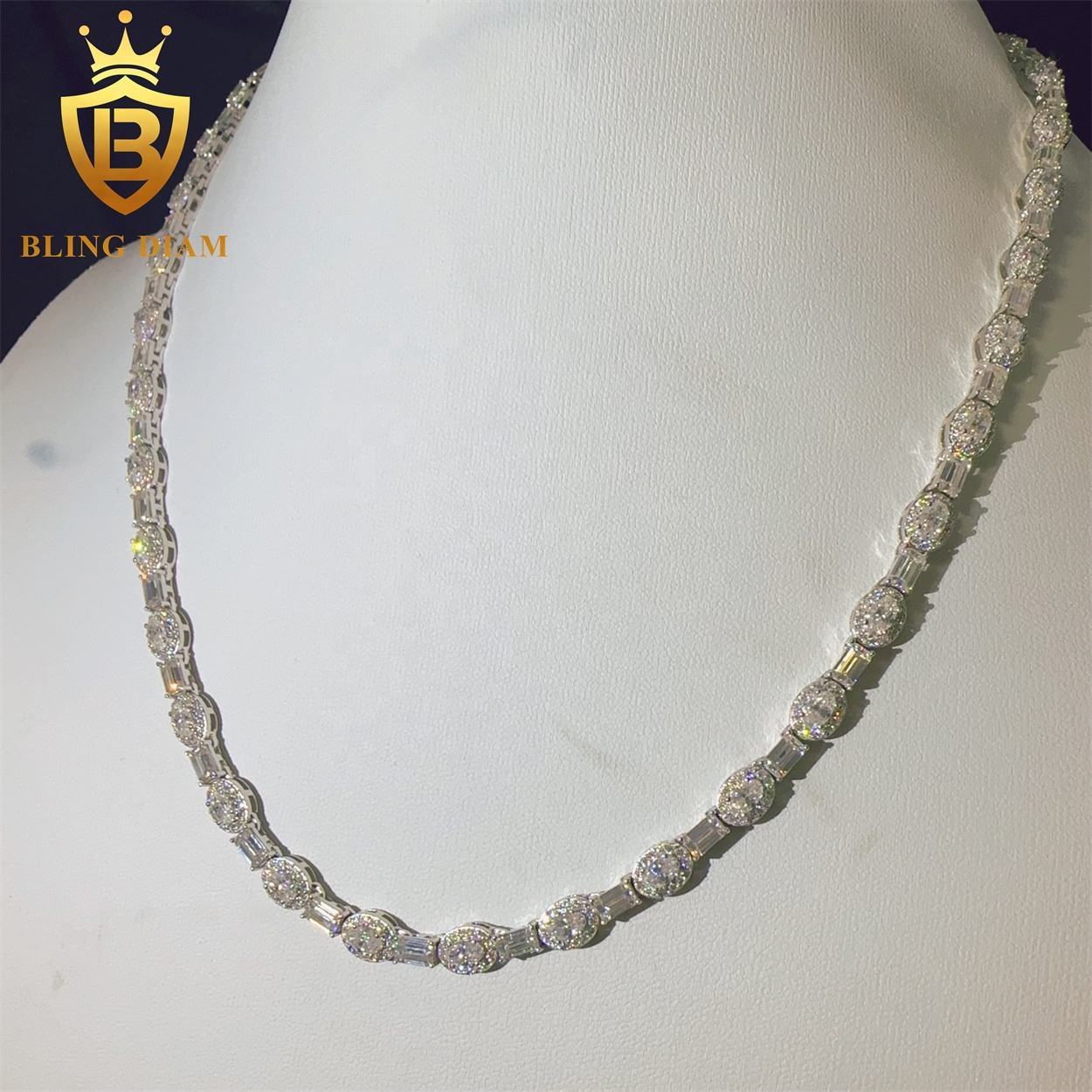 925 Sterling Silver VVS Moissanite 4mm Tennis Chain