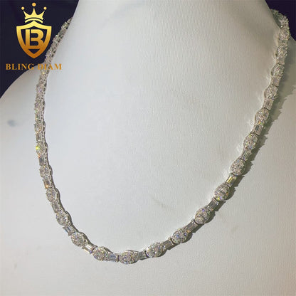 925 Sterling Silver VVS Moissanite 4mm Tennis Chain