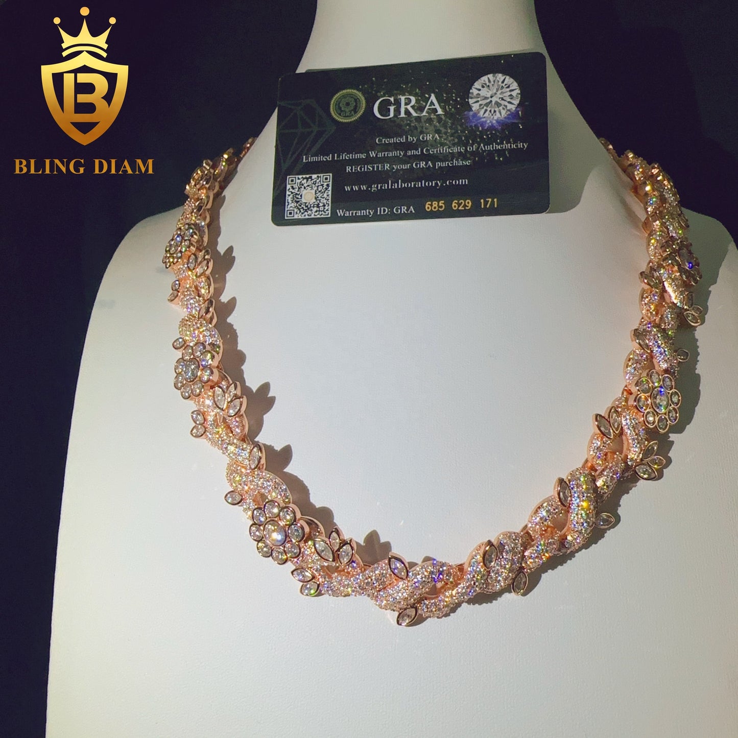 18mm Fine Jewelry D Color VVS Moissanite cuban link chain