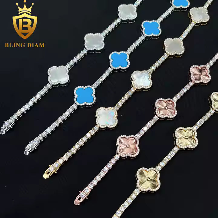 Multicolor Clover Tennis Bracelet