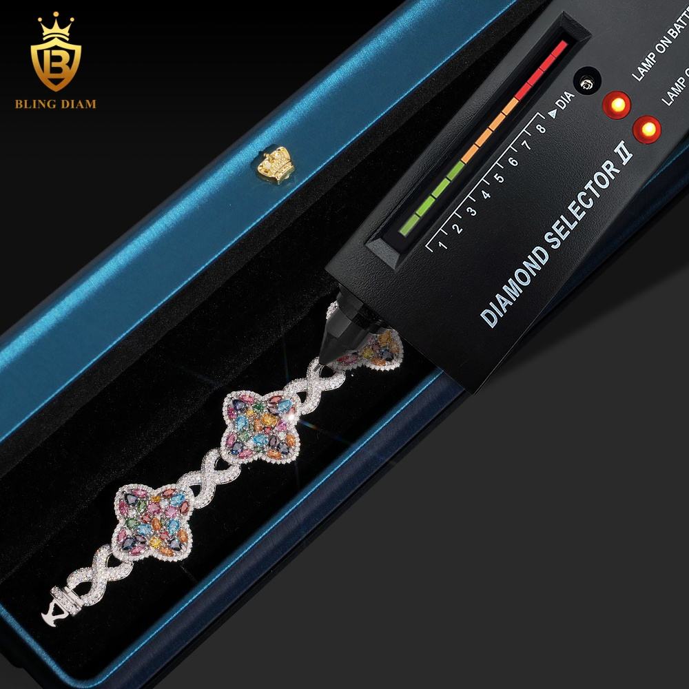 Colorful Clover Moissanite Bracelet