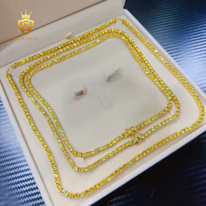 Tennis Chain - 4mm AAAAA+ Yellow Zircon, 18K Gold Plated
