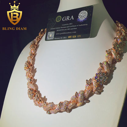 18mm Fine Jewelry D Color VVS Moissanite cuban link chain