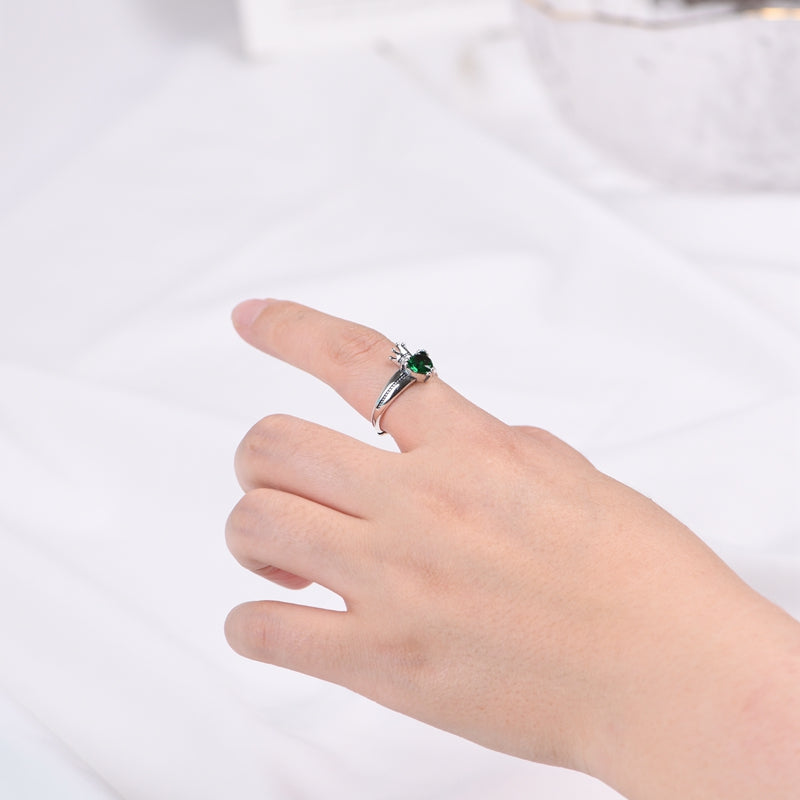 Heart Zircon Crown Ring