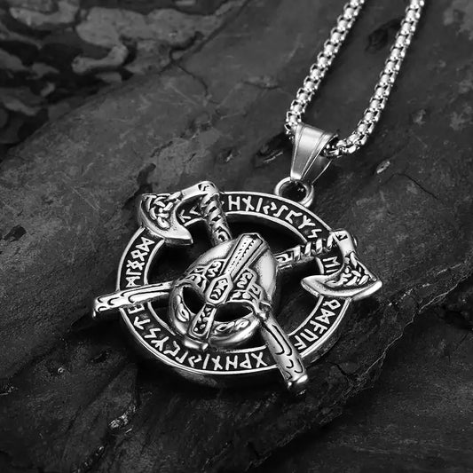 Viking Warrior Axe Cross Necklace