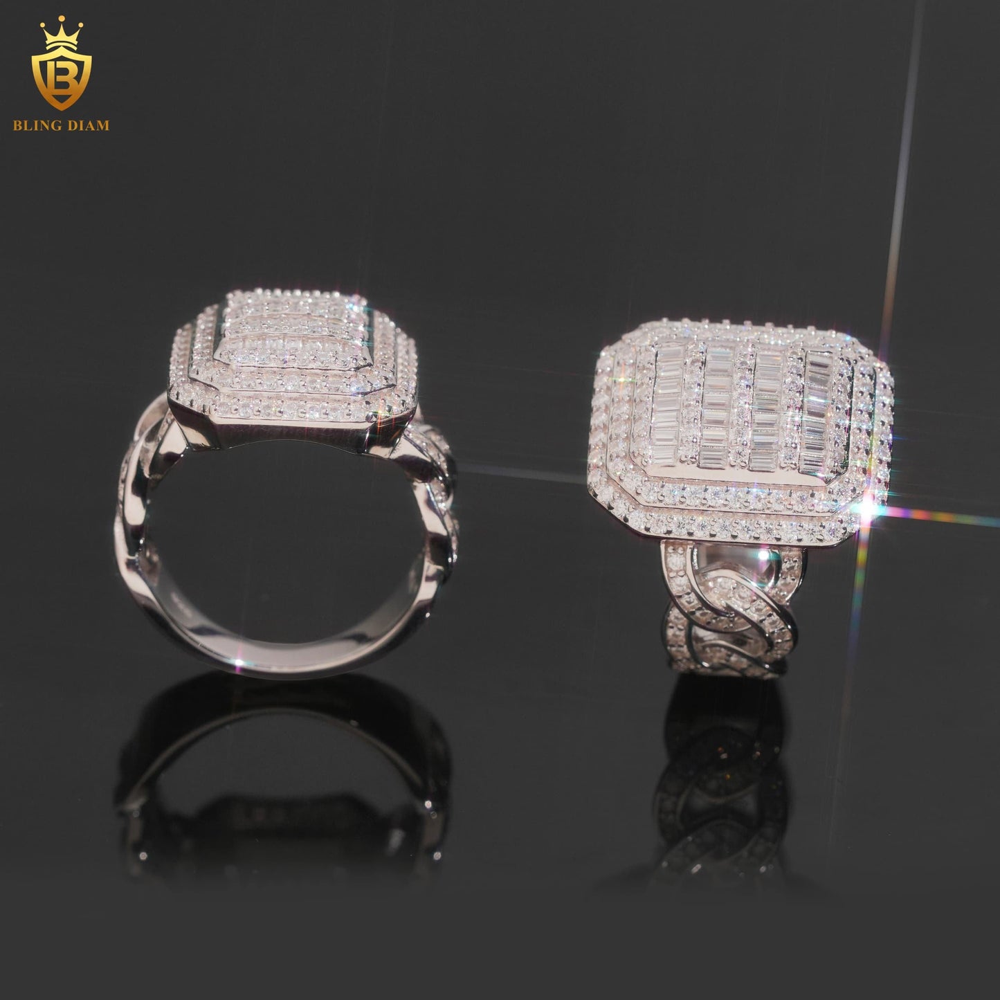 Infinity-style iced-out ring