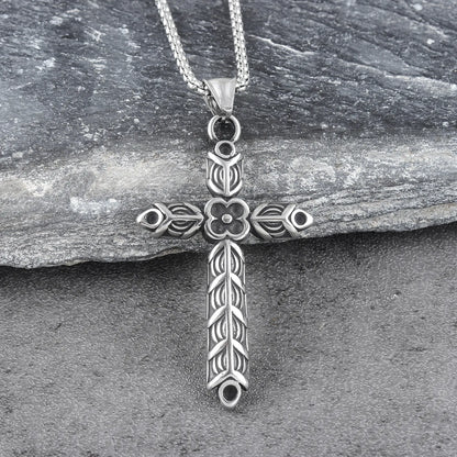 Orchid Cross Necklace