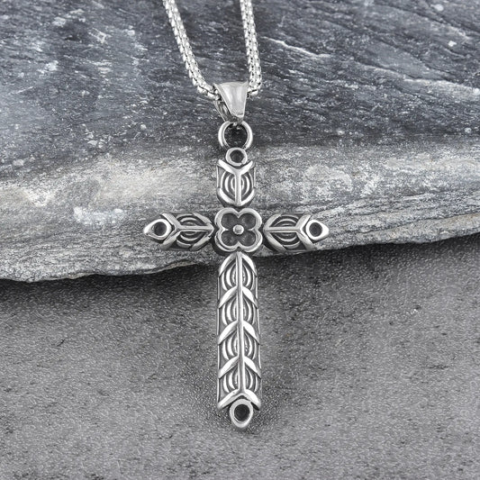 Orchid Cross Necklace