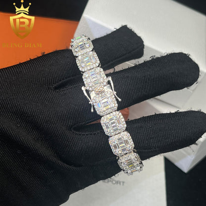 Baguette Cut Moissanite Tennis Bracelet