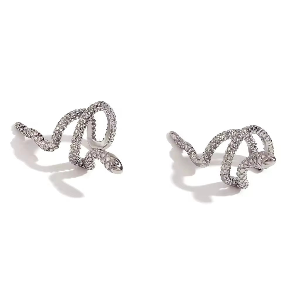 Flower Snake Clip-on Earrings