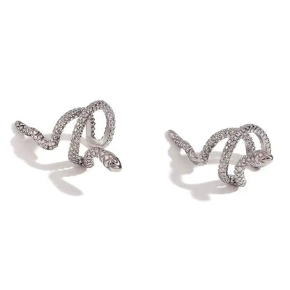 Flower Snake Clip-on Earrings