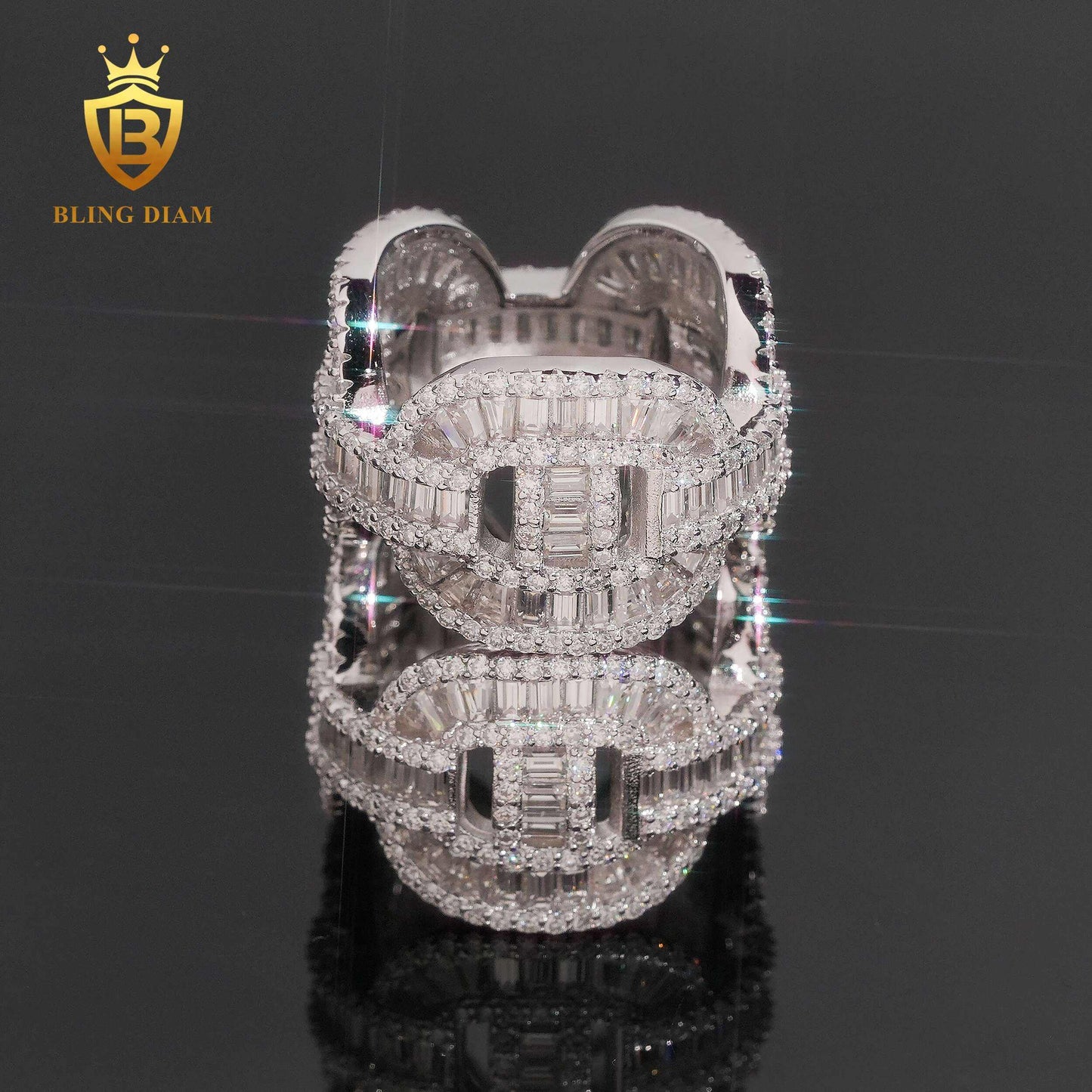 Baguette-cut moissanite ring