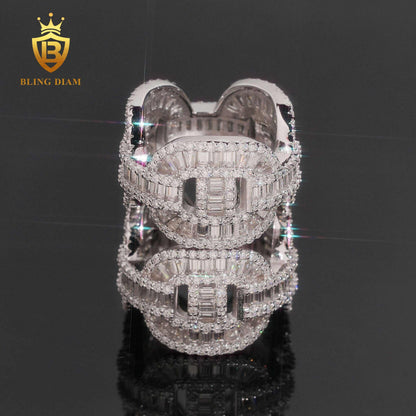 Baguette-cut moissanite ring