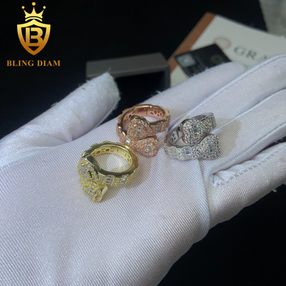 Heart-design iced-out ring
