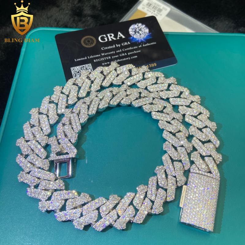 Miossanite 18mm S925 Moissanite Cuban Chains