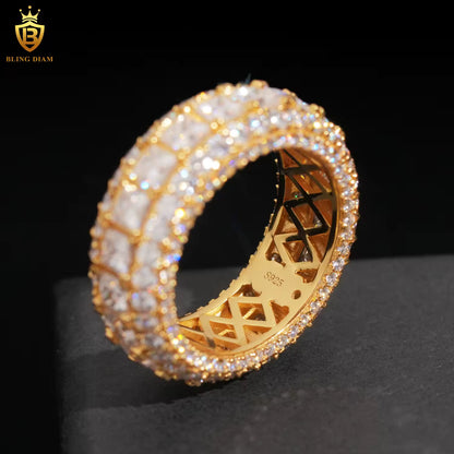 Square stone iced-out ring