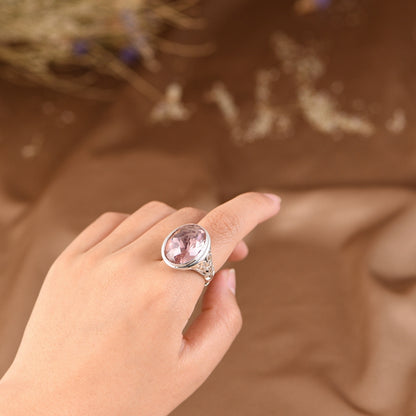 Hollow Out Zircon Adjustable Ring