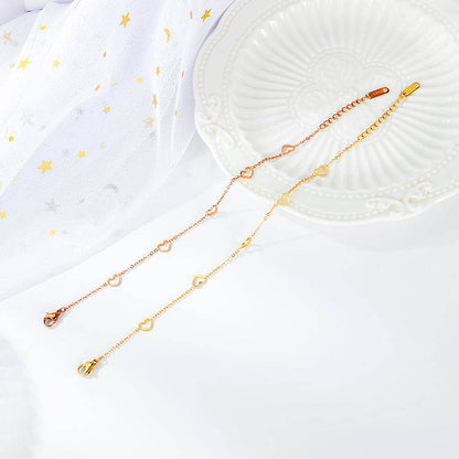 Hollow Heart Muliti Charms Bracelet