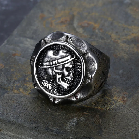 Side Skull Face 1936 Liberty Ring