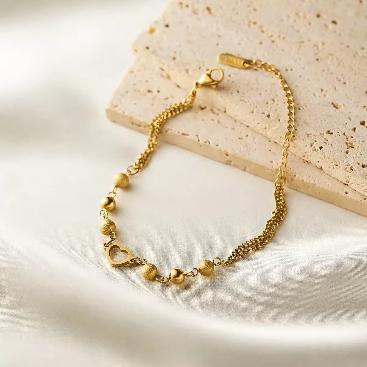 Hollow Heart Charm Bracelet
