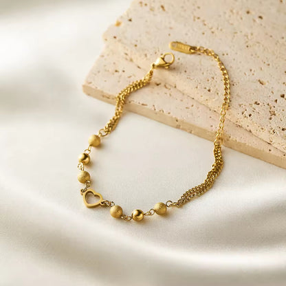 Hollow Heart Charm Bracelet