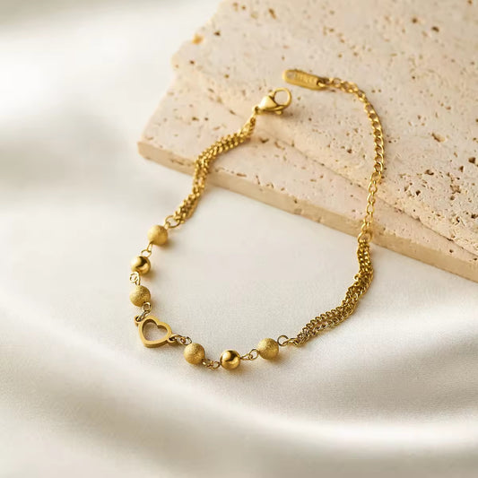 Hollow Heart Charm Bracelet