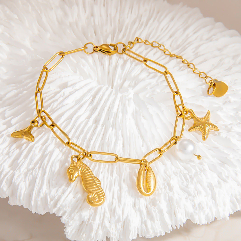 Shell Starfish Seahorse Charm Bracelets