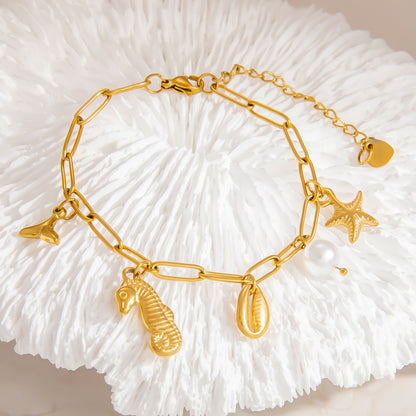 Shell Starfish Seahorse Charm Bracelets