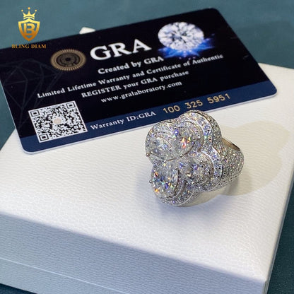 Pear-cut cross moissanite ring