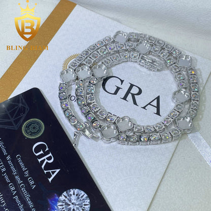 5mm Four-leaf Clover 925 Silver Moissanite Diamond Tennis chain