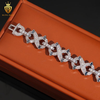 Iced Out Moissanite Cuban Bracelet