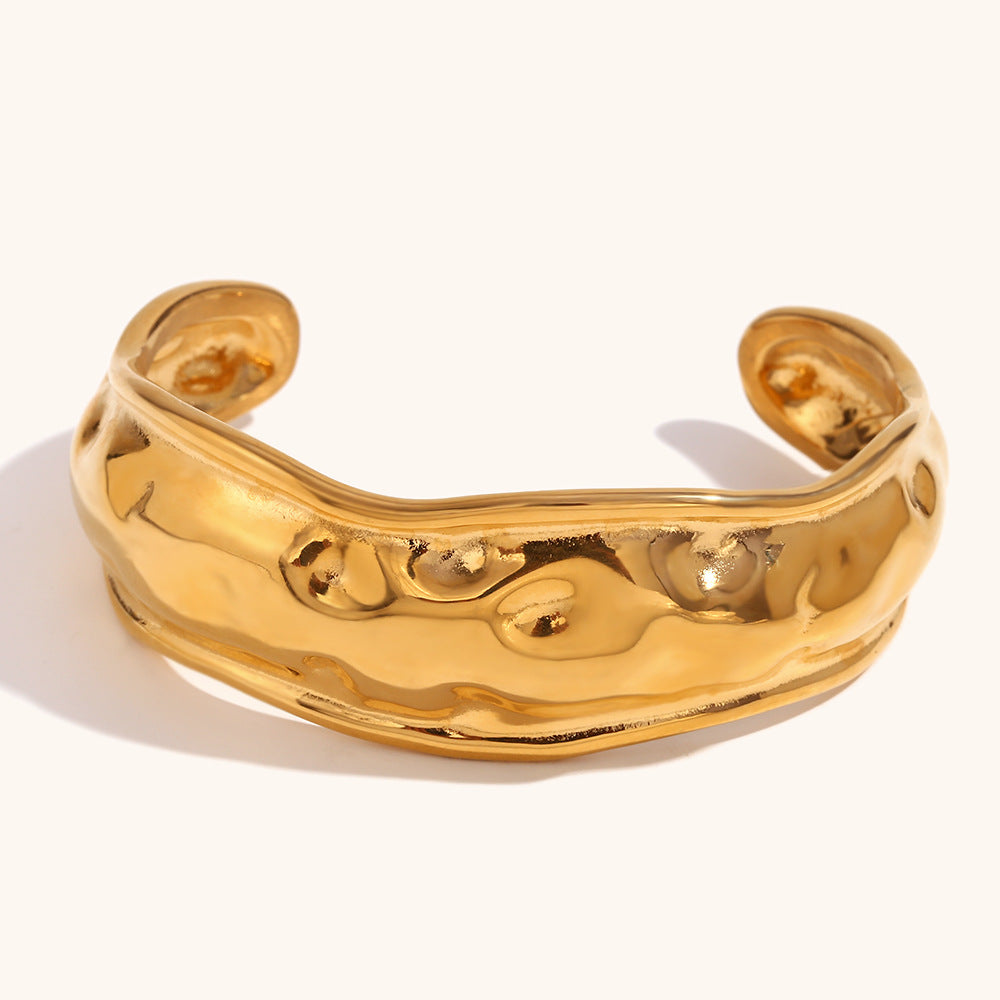Water Wave Chunky Bangle Bracelet