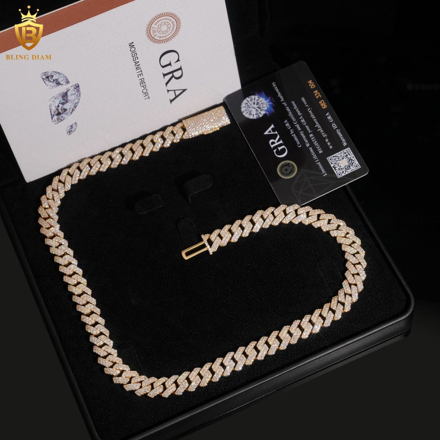 12mm S925 Cuban VVS1 Moissanite chain