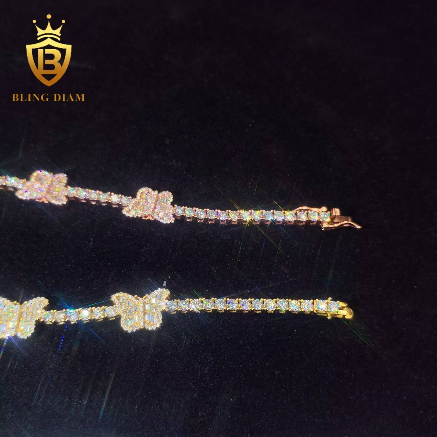 Plated Butterfly Moissanite Tennis Bracelet
