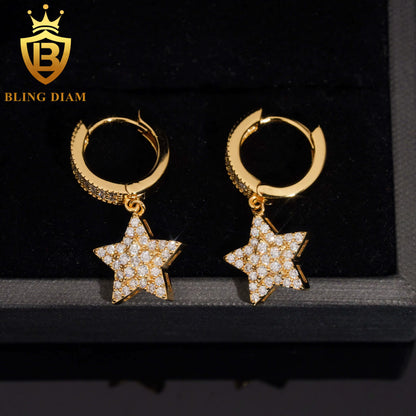 Moissanite Star Stud Earrings