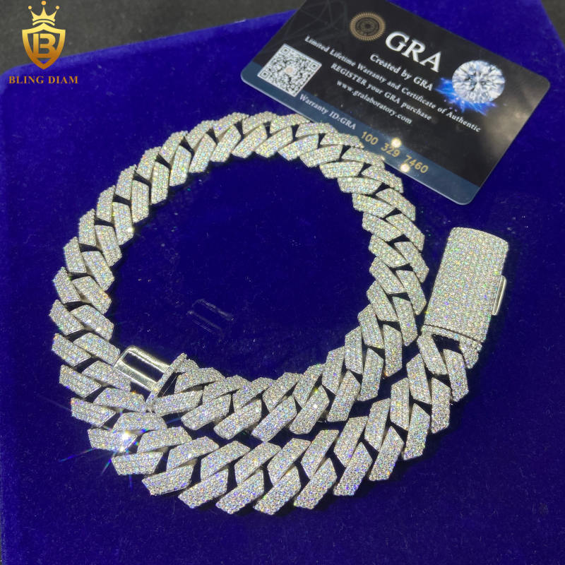 Iced Out Rapper Moissanite Cuban Link Chain