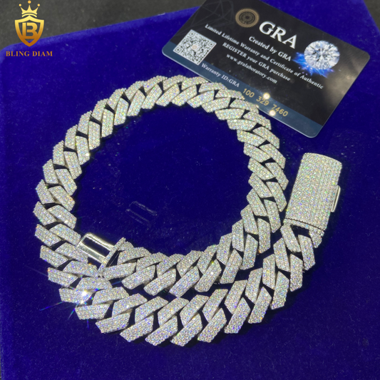 Iced Out Rapper Moissanite Cuban Link Chain