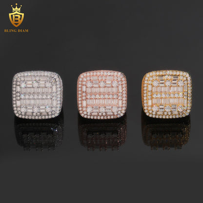 Baguette-cut iced-out ring