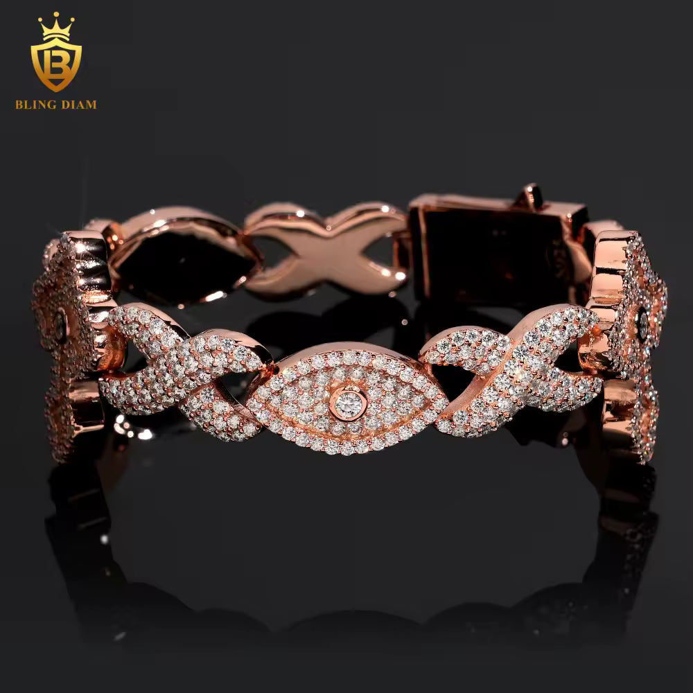 Cross and Infinity Moissanite Cuban Bracelet