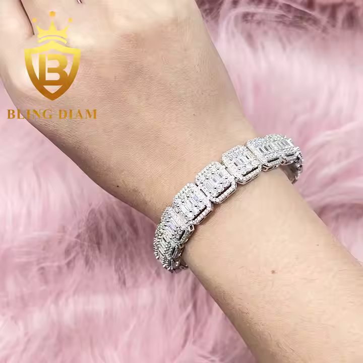 Wide Baguette Cuban Bracelet