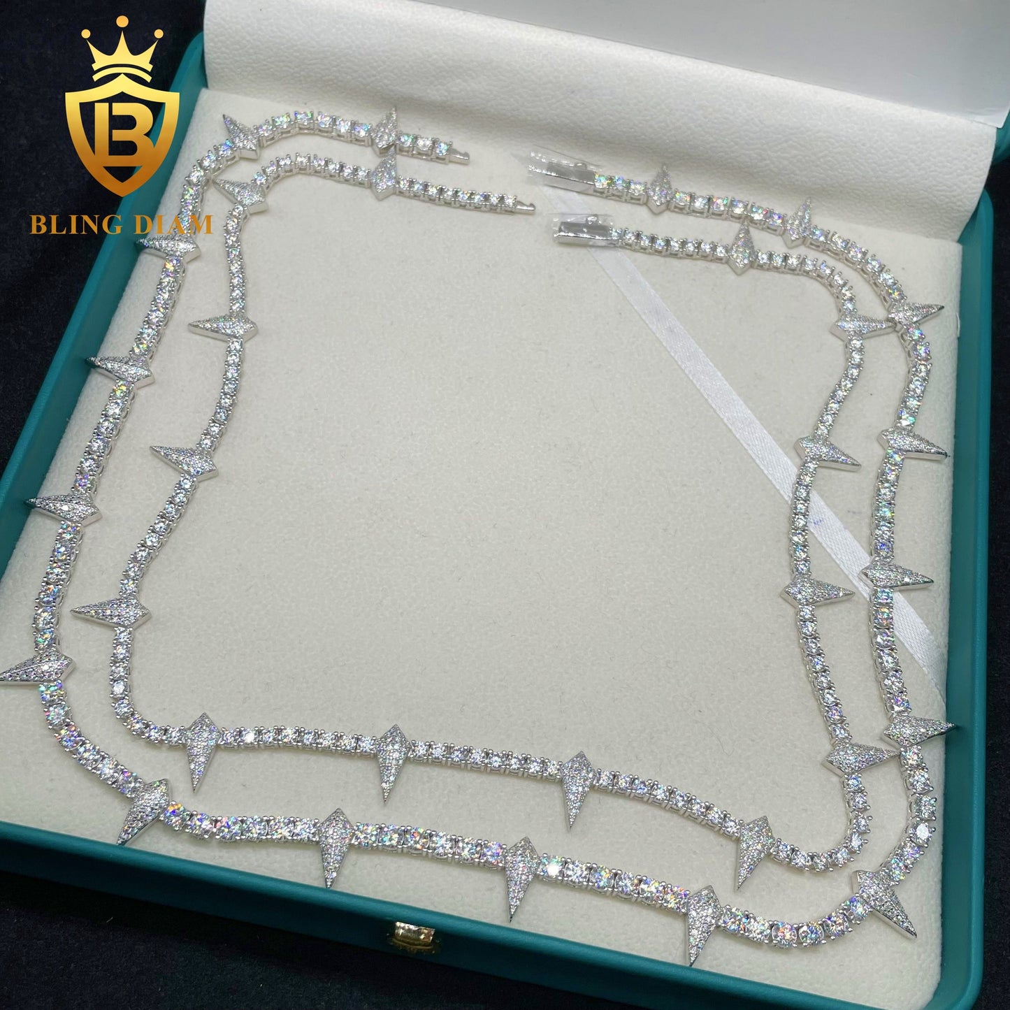 4MM 925 Silver Thorny Moissanite Tennis Chain