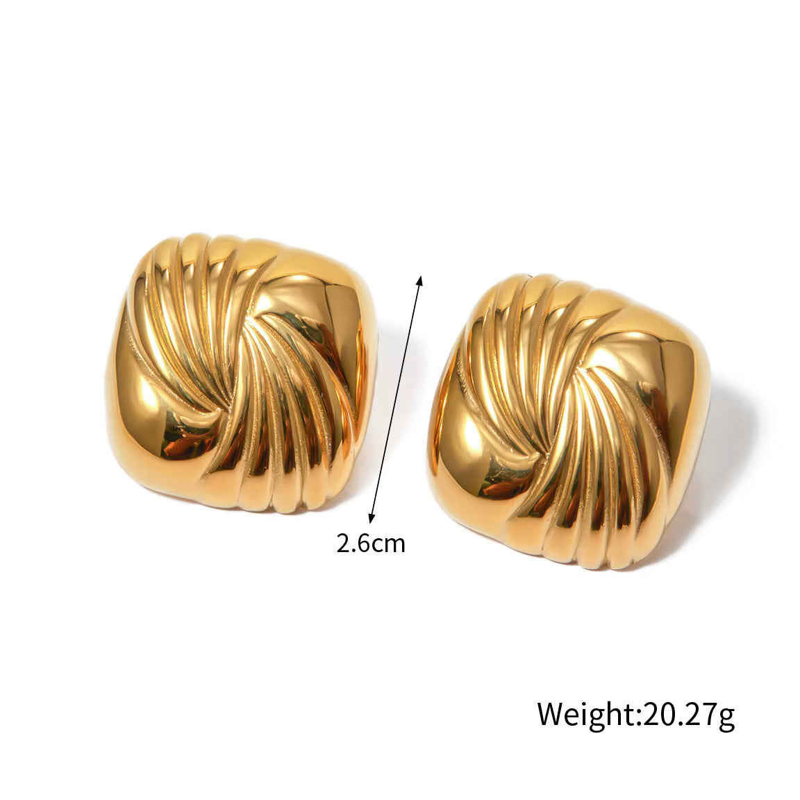Textured Design Stud Earrings