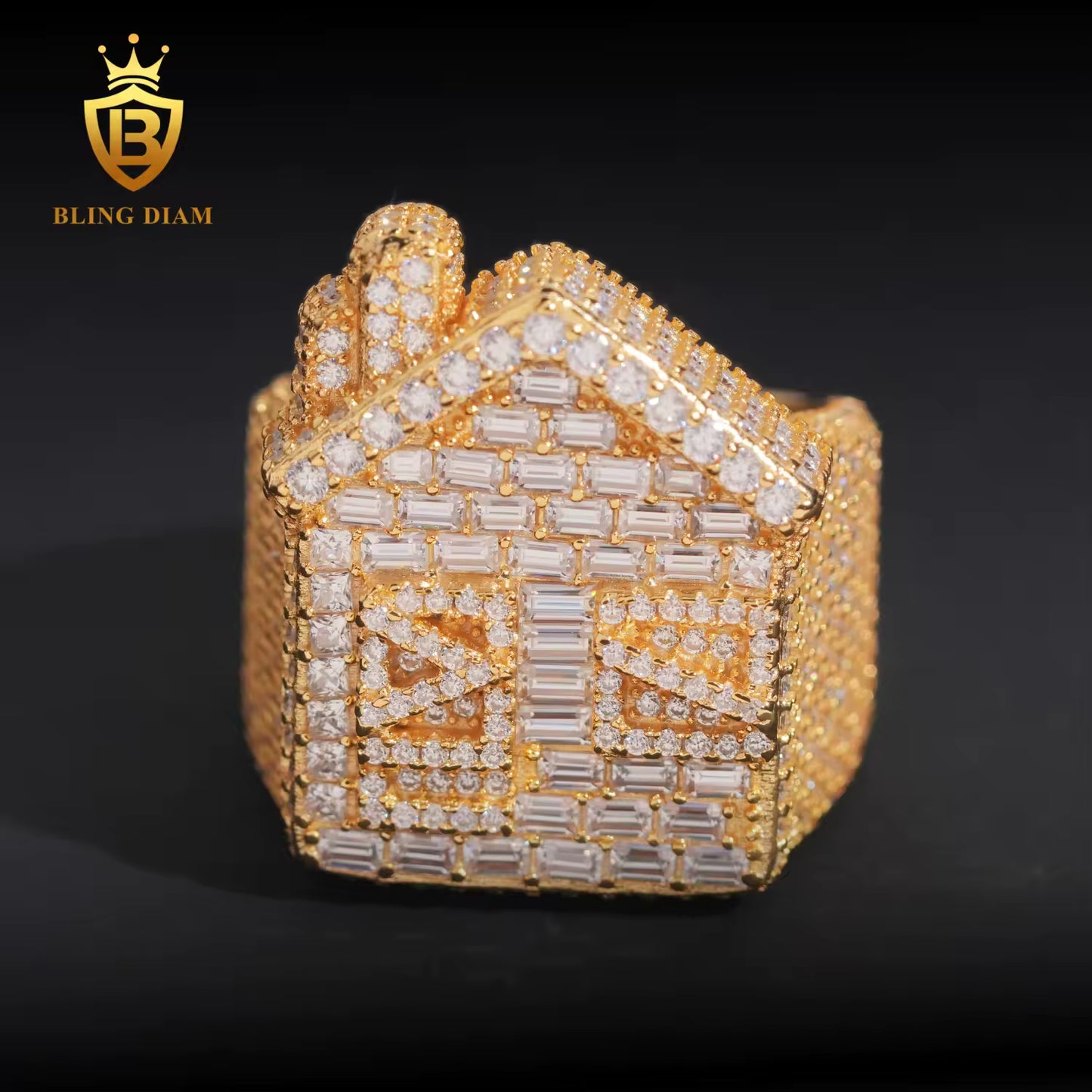 Iced Out Cuban House Ring