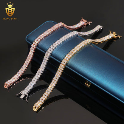 2 Row Iced Out Moissanite Tennis Bracelet