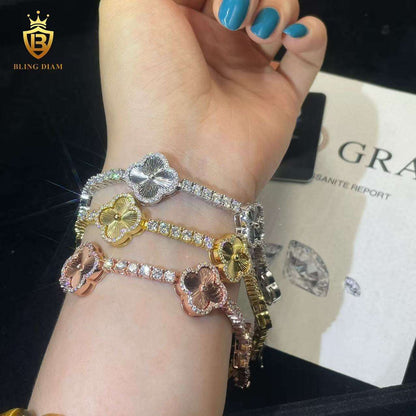 Four-Leaf Clover Moissanite Tennis Bracelet
