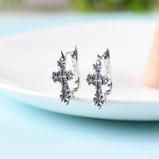 Cross Ear Buckle Earrings
