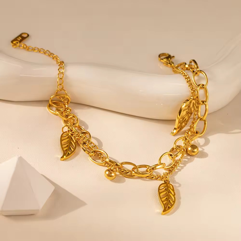 Leaf Charm Bracelet