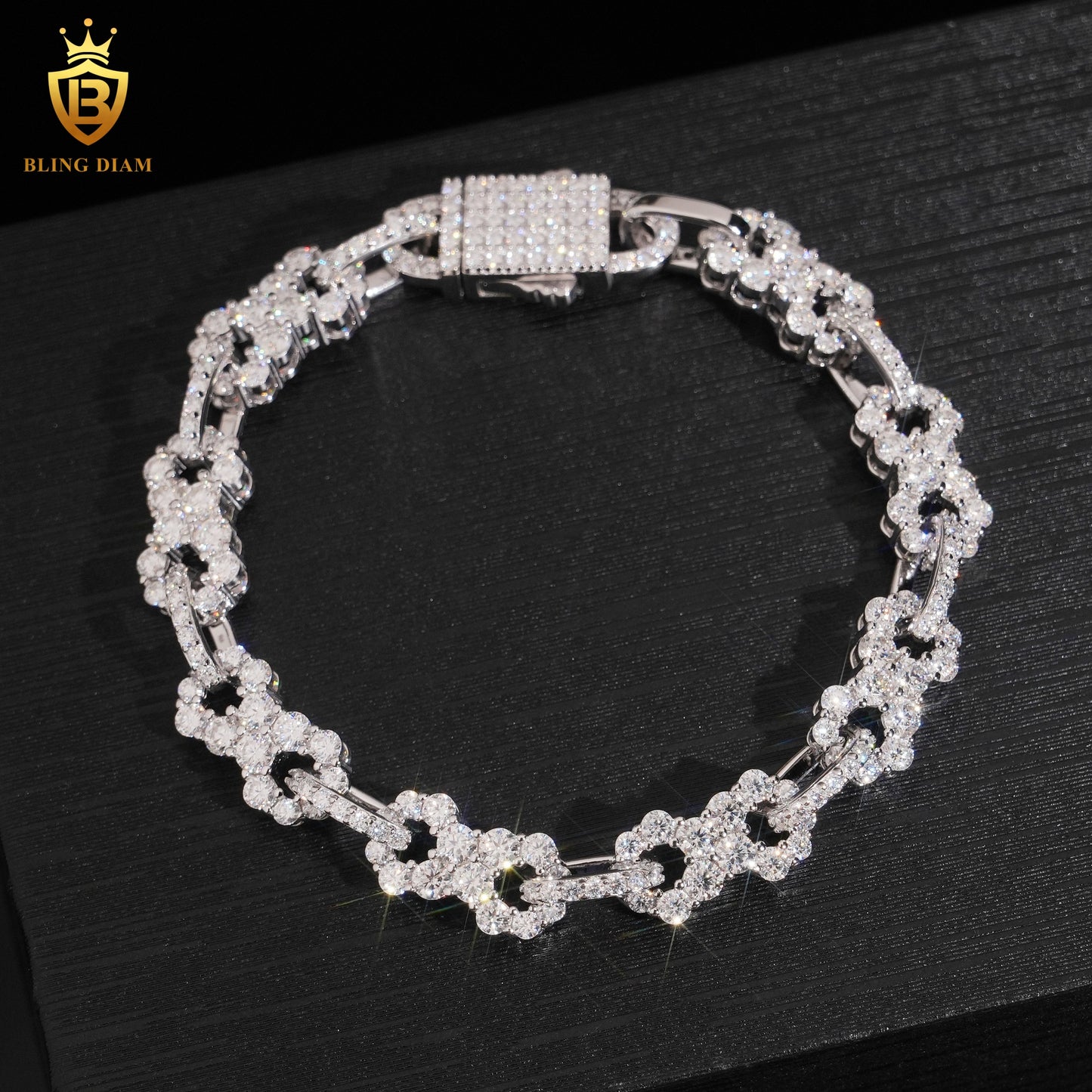 Moissanite Link Chain Bracelet