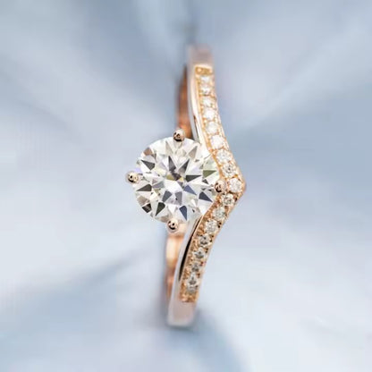 V-shape Moissanite Ring