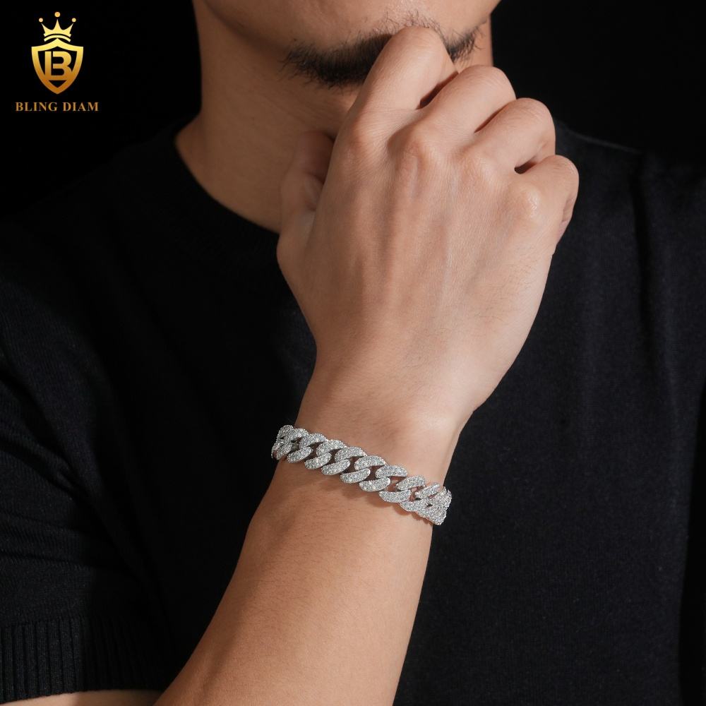 2 Row Iced Out Cuban Link Bracelet